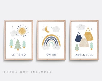 Mountain Nursery Prints: Adventure Theme, Set of 3