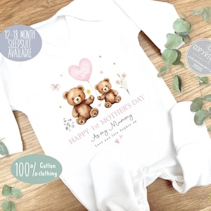 Personalised First Mother&#39;s Day Sleep suit, 1st Mother&#39;s Day Baby Grow,  Pyjamas, Babies 1st Mother&#39;s Day Gift Idea, Mummy gift from girl