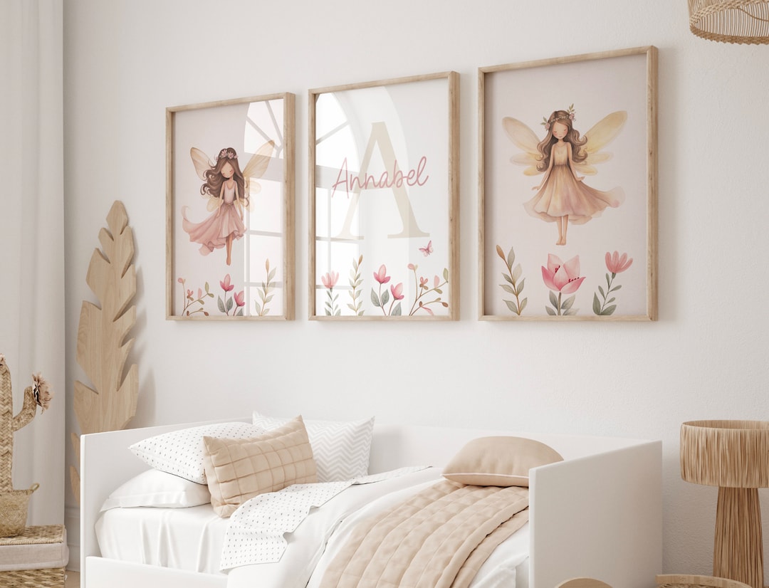 Fairy Nursery Print Set: Personalized Girl's Bedroom Wall Art - Etsy