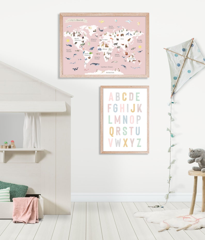Nursery Alphabet Print Nursery Wall Art ABC Nursery Print | Etsy