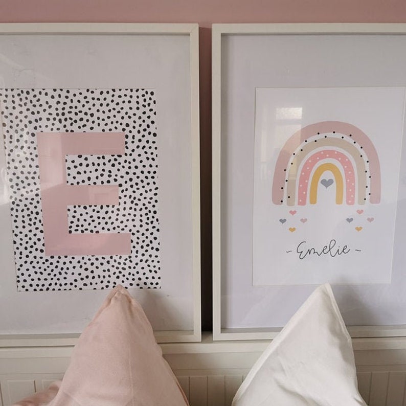 Rainbow Nursery Print Nursery Wall Art Pink Nursery Decor Etsy