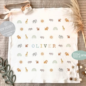 Personalised baby blanket, Safari baby gift, Personalised Baby gift, new baby gift, Safari nursery decor