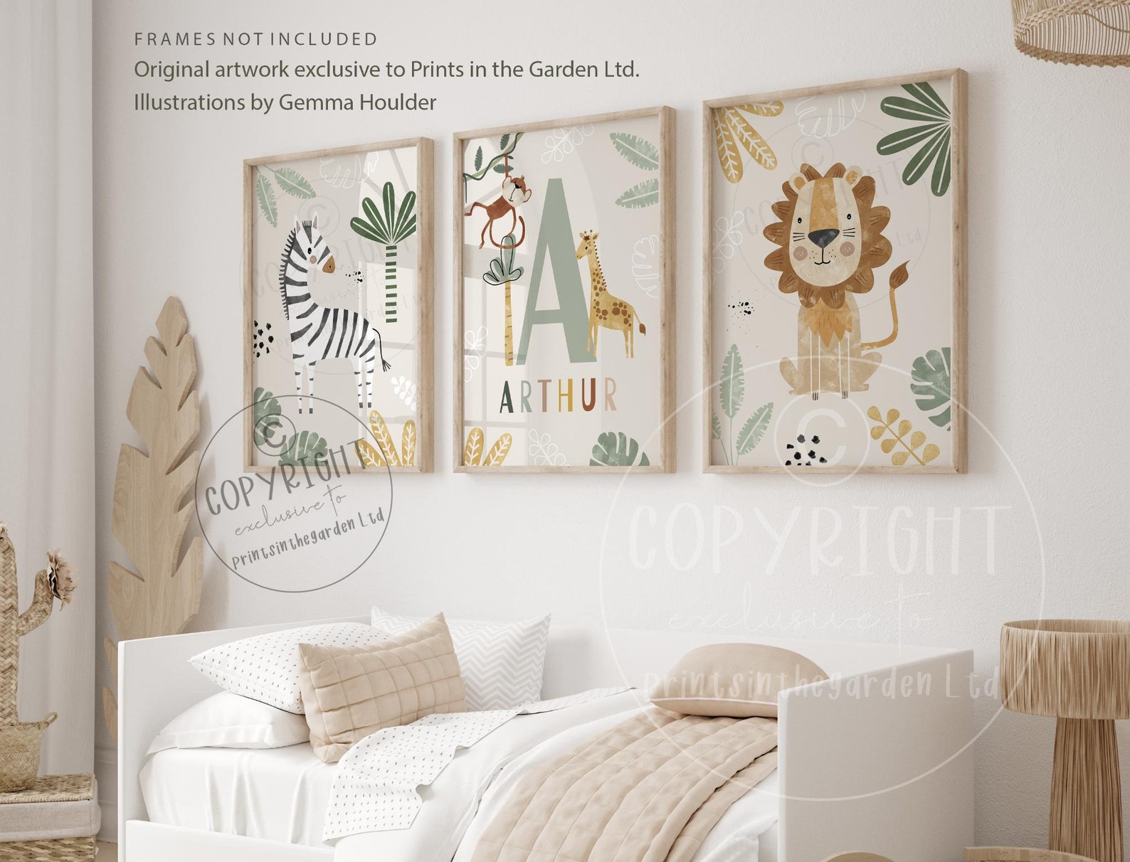 Safari Animal Nursery Print Set: Giraffe, Lion, Zebra - Etsy