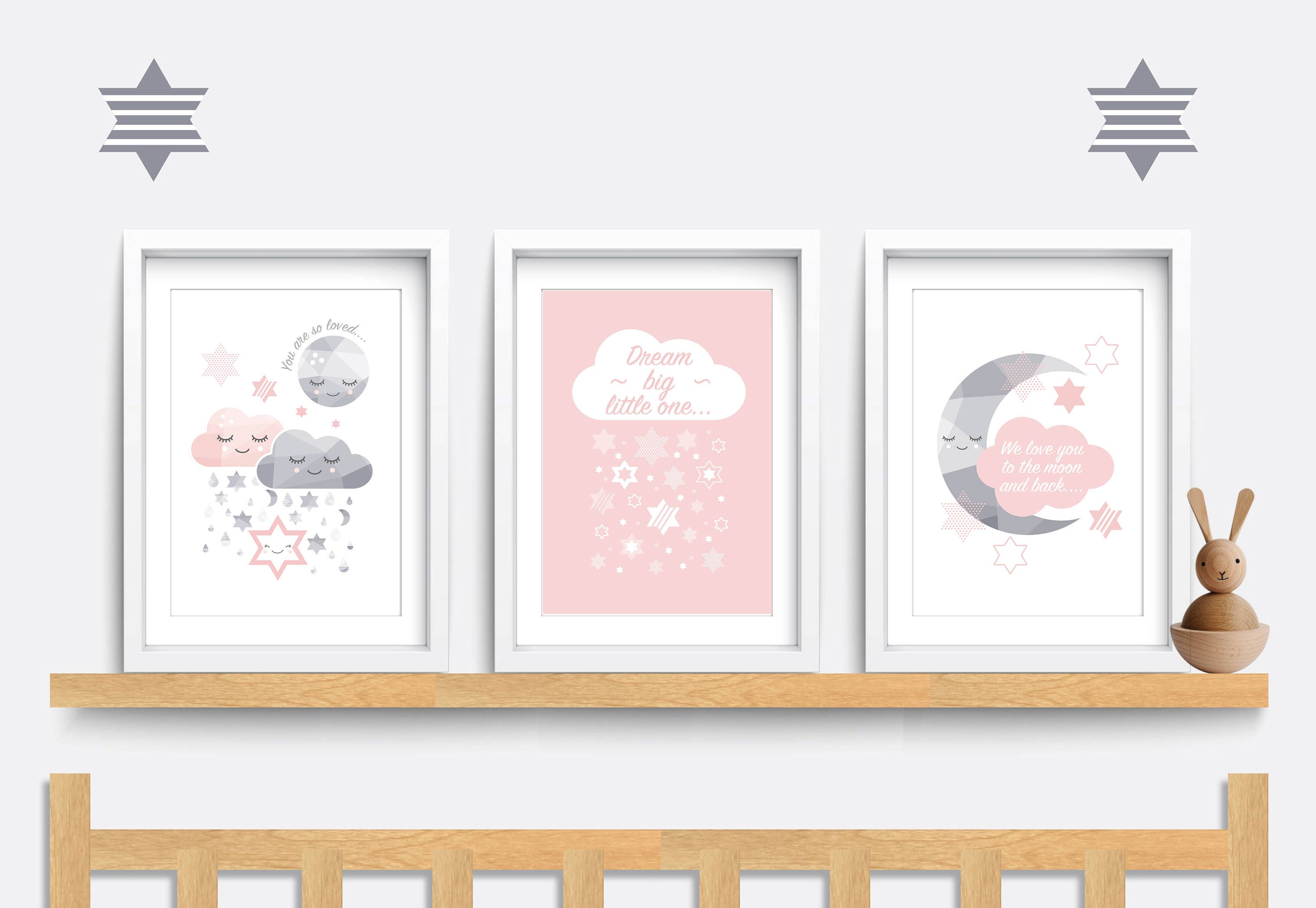 Nursery wall art. Set of 3 Baby Nursery prints. Baby nursery Etsy