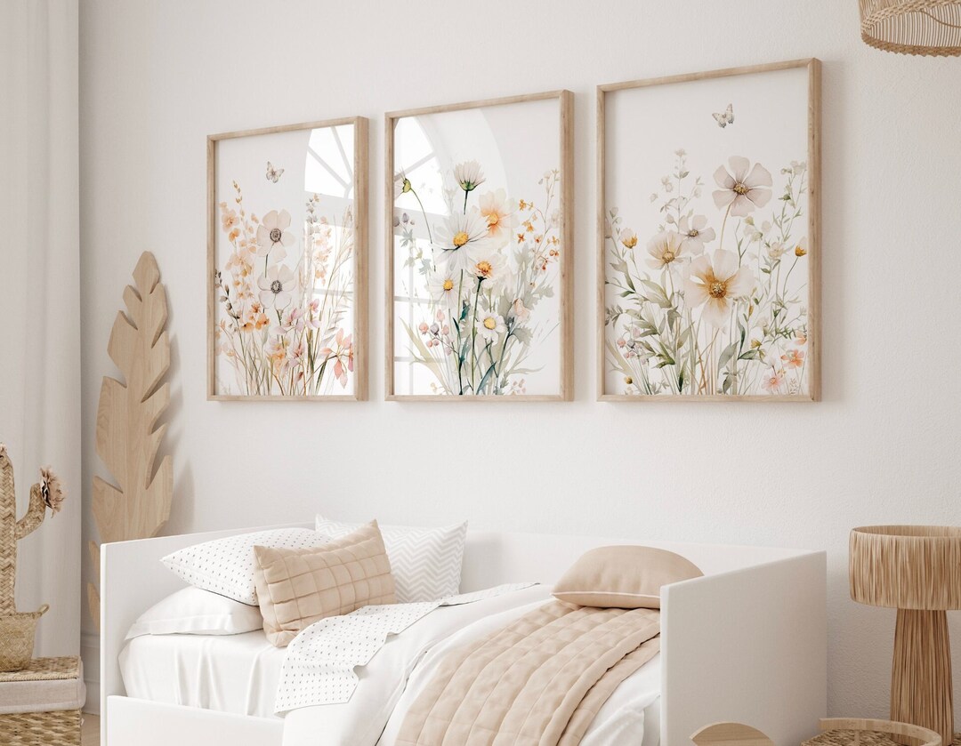 Wildflower Nursery Print Set: Vintage Floral Botanical Art - Etsy