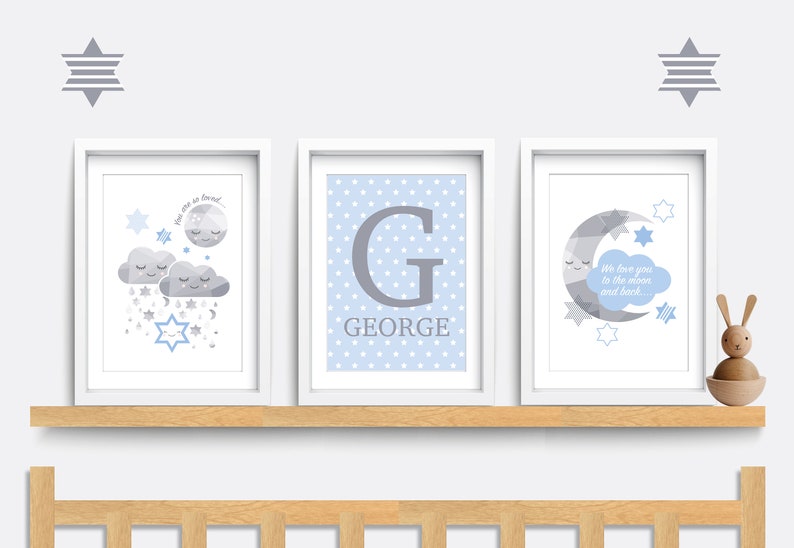 Nursery Wall Art Set of 3 Nursery Prints Cloud Nursery Etsy UK