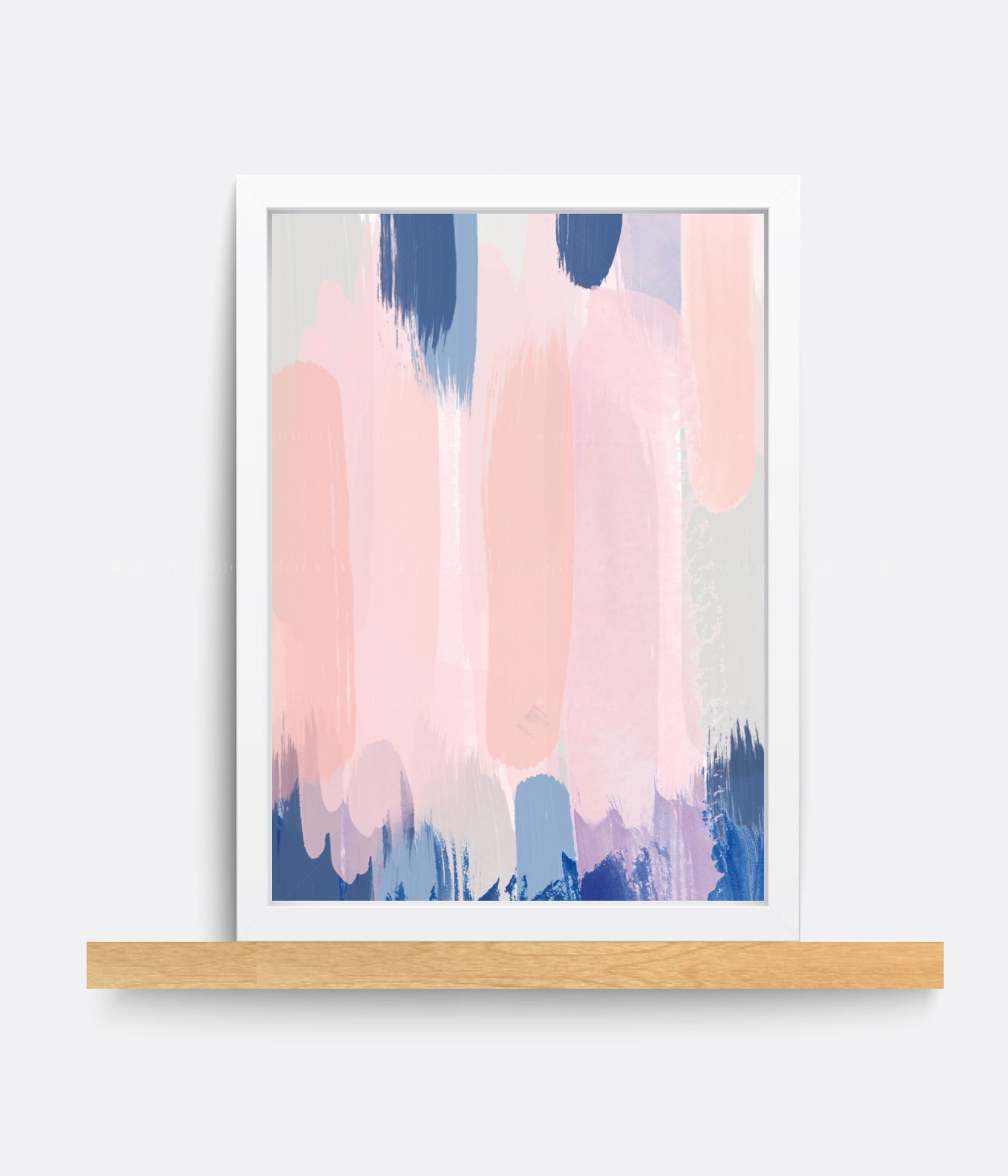 Abstract Wall Art Pink and Blue Art Minimalist Print Home Etsy