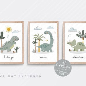 Dinosaur nursery print, Dinosaur wall art, Boho nursery decor, Boys nursery art, Boy bedroom print, Dinosaur decor, Dinosaur bedroom