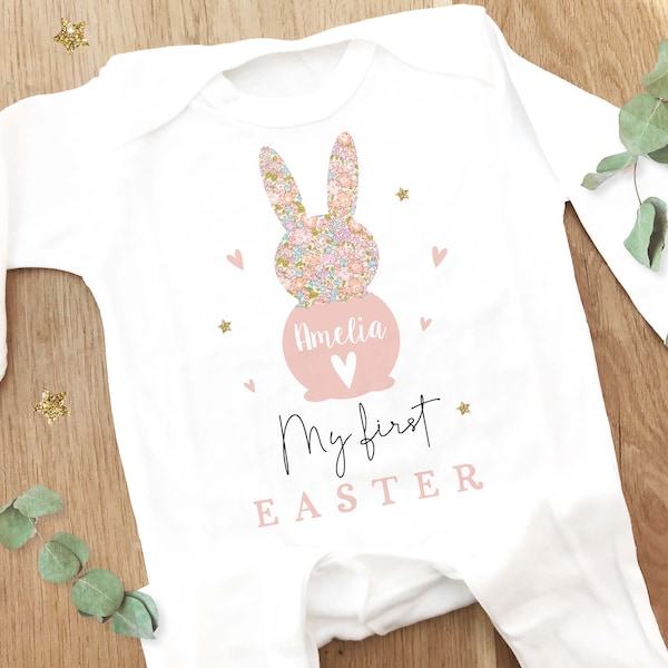 Personalised First Easter Sleepsuit, 1st Easter Baby Grow,  Pyjamas,  Babies 1st Easter Gift Idea,  Easter Outfit for baby, Easter bunny