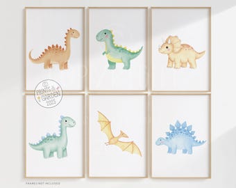 Dinosaur Nursery Prints, Kids Room Wall Art