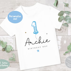 Camiseta personalizada para el primer cumpleaños: Camiseta de algodón para niño cumpleañero