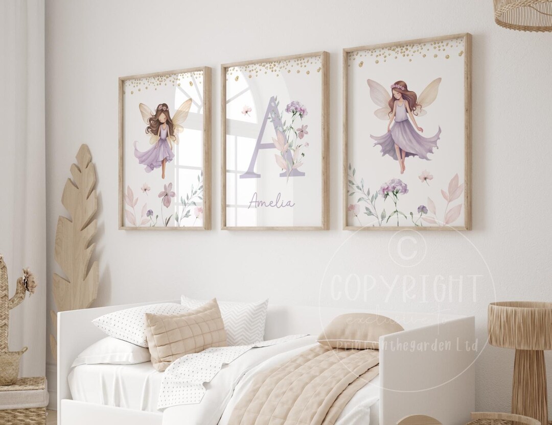 Fairy Nursery Print Set: Lilac Girls Room Decor - Etsy