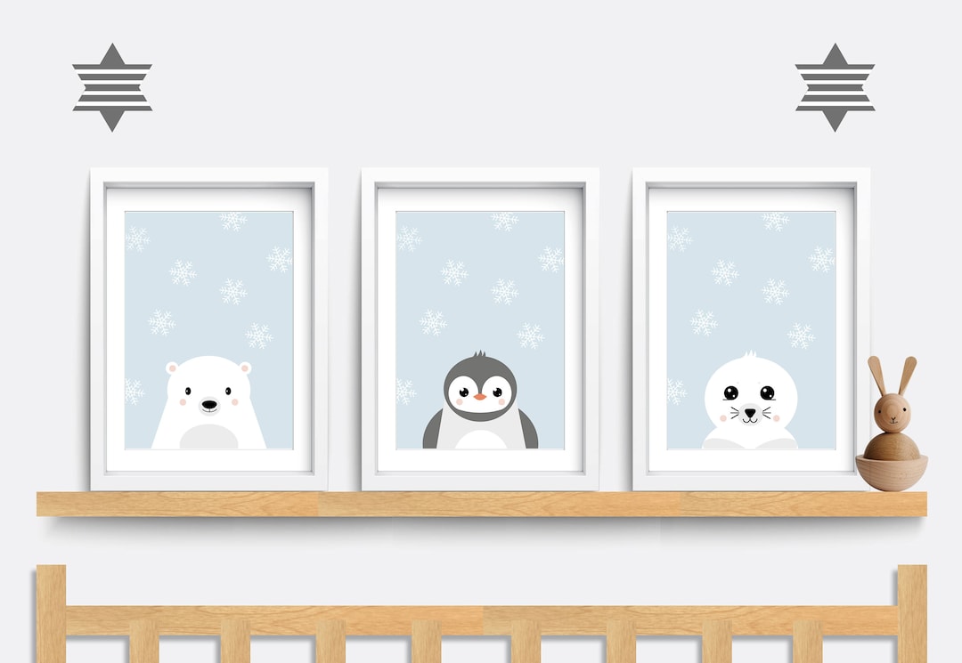 Nursery Wall Art. Set of 3 Animal Prints. Baby Nursery Print. Kid ...