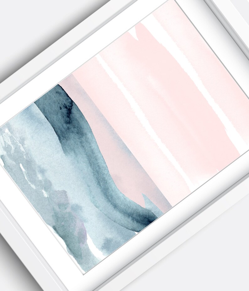 Abstract Wall Art Pink and Blue Art Natural Landscape Print Etsy UK