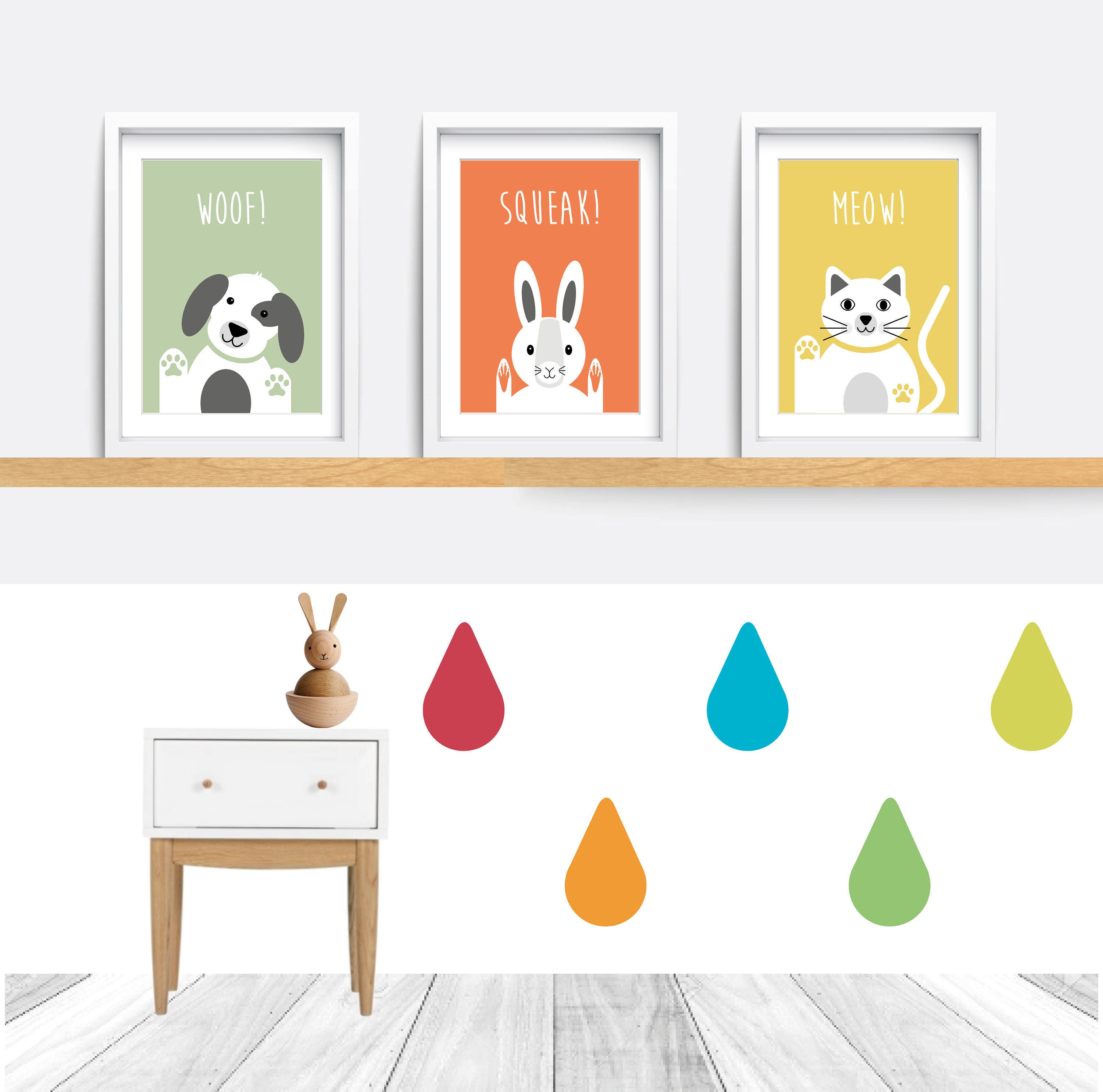 Nursery wall art. Digital. Set of animal prints. Baby Nursery | Etsy