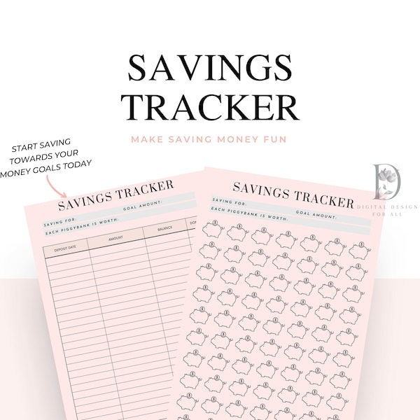 Savings Tracker Printable Colour In Fun Tracker Piggybank Table Savings Tracker Pink And Grey Holiday Tracker Christmas Savings Pots Chart
