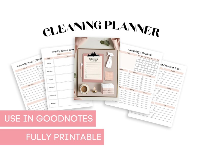 Cleaning Checklist Chore Chart Planner Printable Digital Cleaning ...