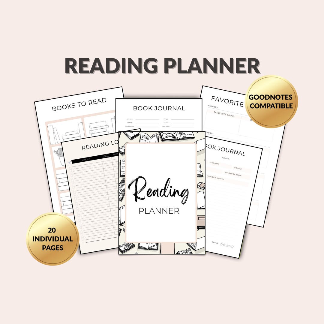 Digital Reading Planner Book Journal for Goodnotes iPad and Android ...
