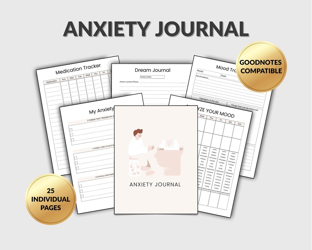 Anxiety Journal Digital Download Printable Anxiety Planner & Mental ...