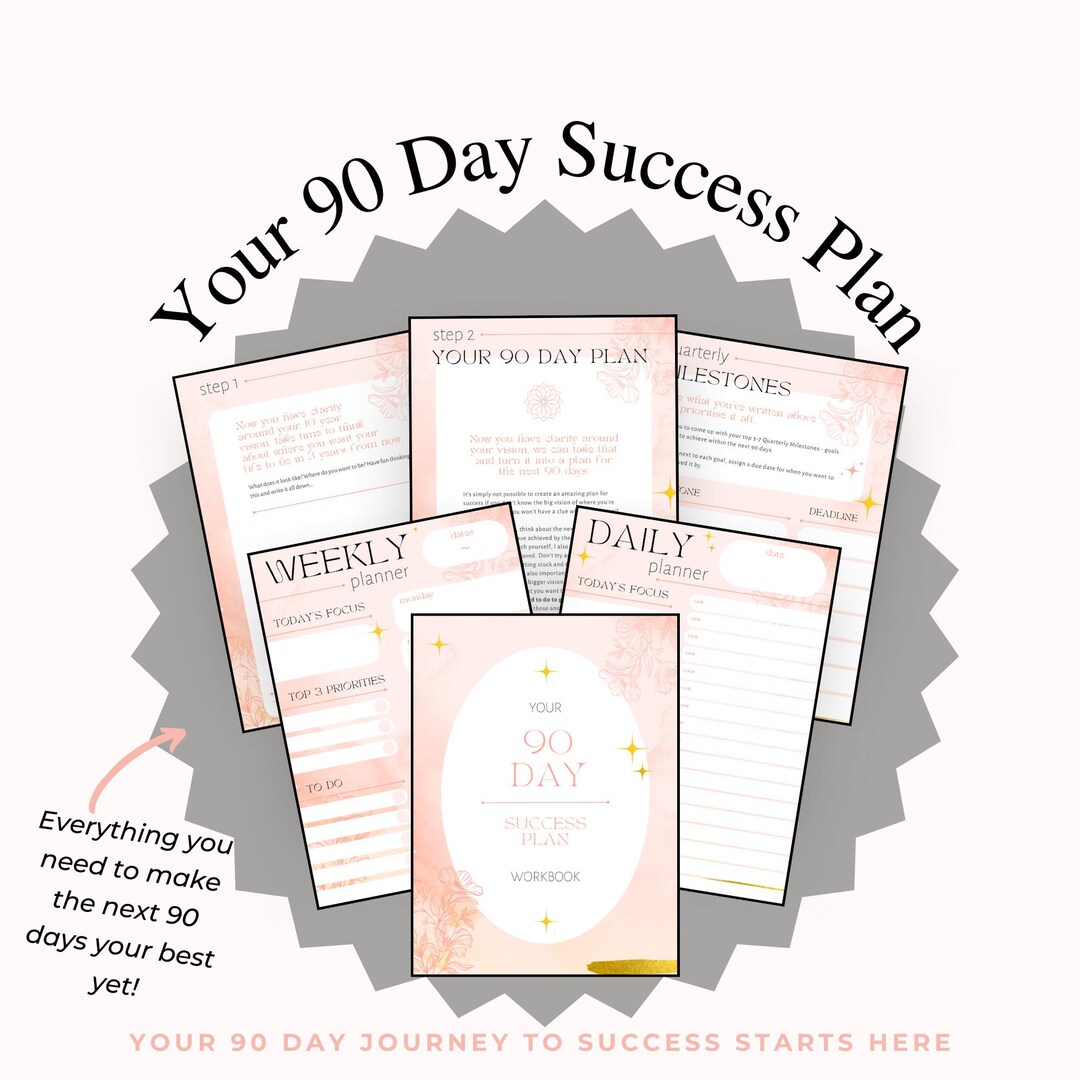 90 Day Planner Goal Setting Success Workbook Tracker Priorities Daily ...
