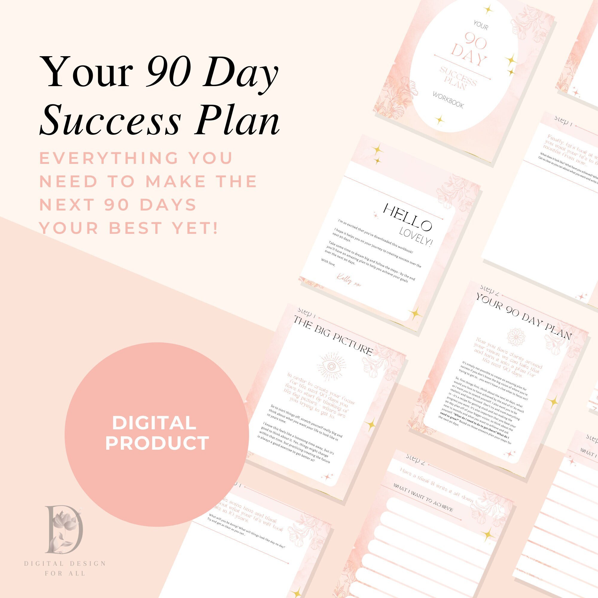 90 Day Planner Goal Setting Success Workbook Tracker Priorities Daily ...