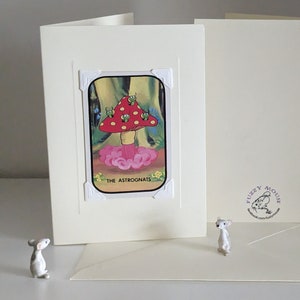 Willo The Wisp Astrognats - Handmade greetings/birthday card. Genuine vintage playing card, 1983 - classic kids cartoon TV, Evil Edna