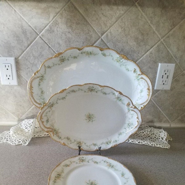 Theodore Haviland Limoges France; China; Green flowers; Antique china; Vintage China;