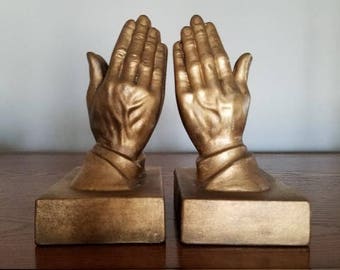 Praying Hands/ Chalkware/ Gold statues/ Bookends