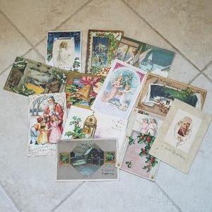 Antique Christmas Postcards/ Vintage Christmas Postcards/ Collectibles/ 1900's image 1