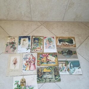 Antique Christmas Postcards/ Vintage Christmas Postcards/ Collectibles/ 1900's image 2