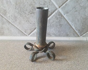 Handmade Copper and Lead candle holder; One of a kind; Rare; Braided copper; Rustic decor; Hand forged