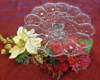 Clear Cake Stand/ Cake stand Pedestal/ wedding/Indiana Glass