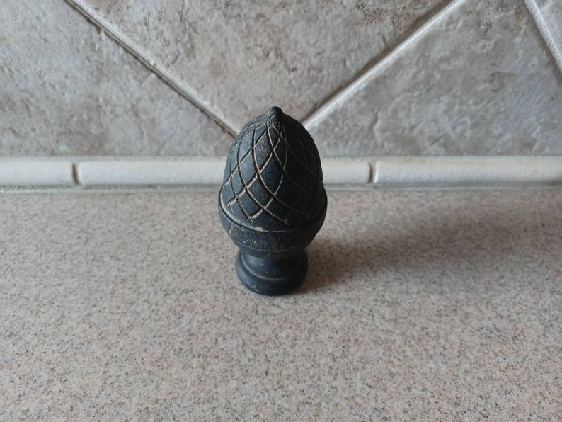 Antique Bed Post Toppers Rare Wood Carved Acorn Shaped Posts Etsy