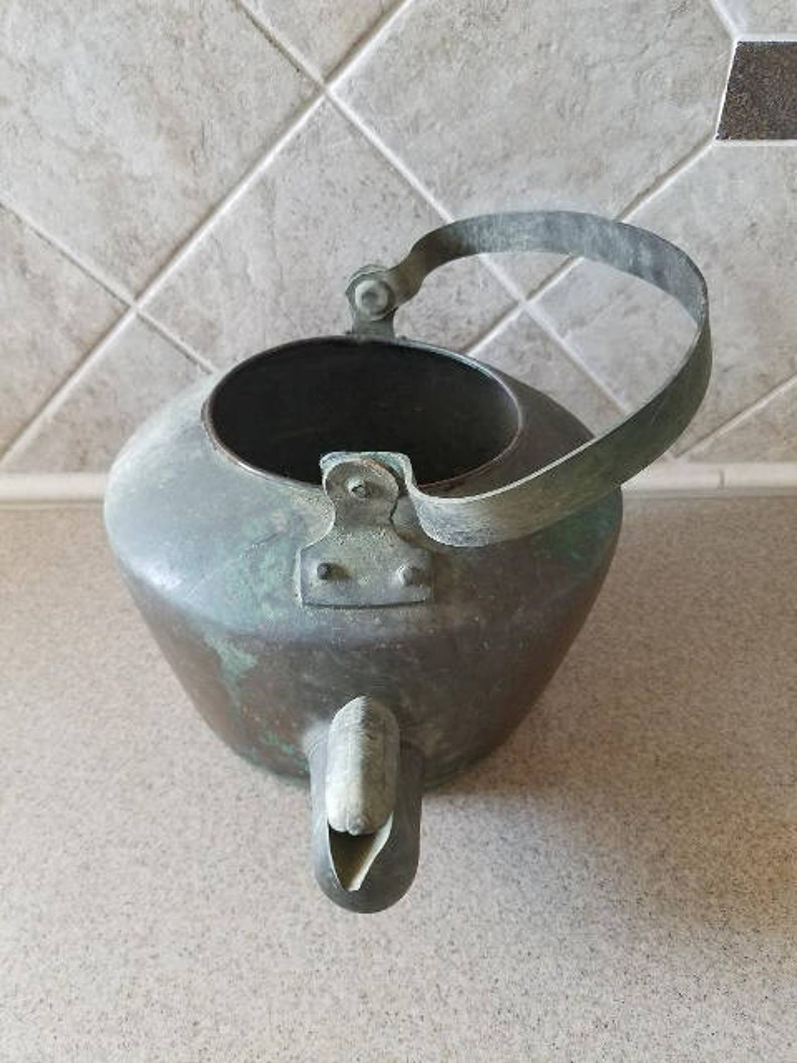 Large Vintage Brass Kettle/ Hammered Metal/ Antique Kettle Etsy Ireland