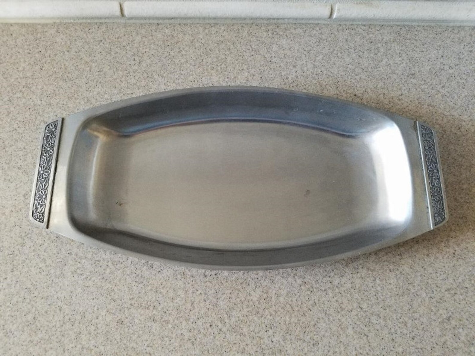 Stainless Steel Japan Serving Tray Stanley Roberts Velvet Vintage