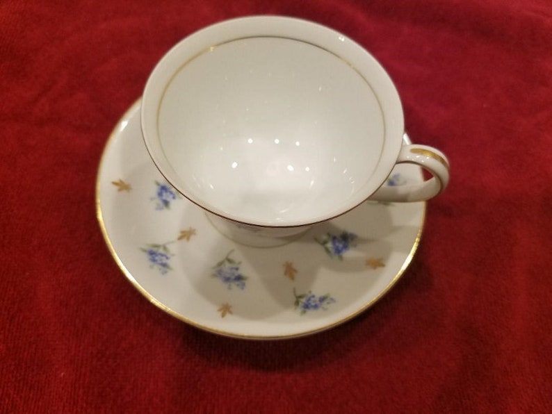 Noritake China Cup and Saucer Japan Blue Flowers Etsy