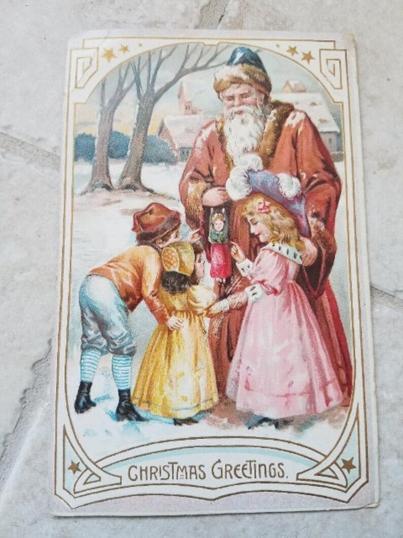 Antique Christmas Postcards/ Vintage Christmas Postcards/ Collectibles/ 1900's image 4