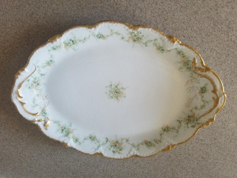 Theodore Haviland Limoges France China Green Flowers Antique China