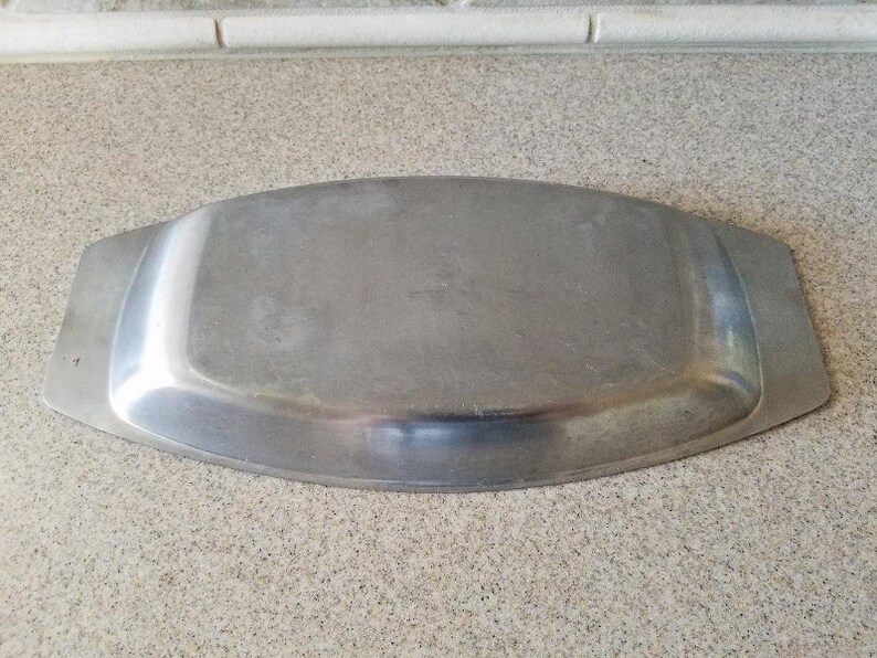 Stainless Steel Japan Serving Tray Stanley Roberts Velvet Vintage