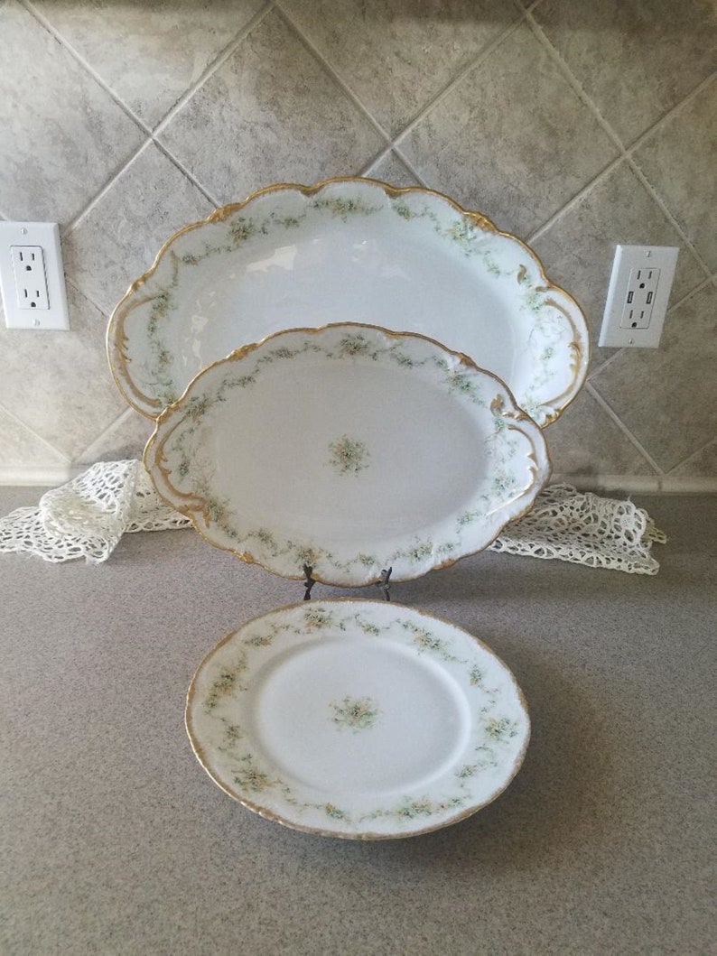 Theodore Haviland Limoges France China Green Flowers Antique China Vintage China Etsy