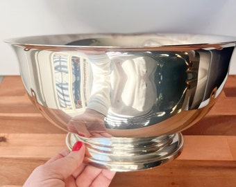 Large 12 inch Gorham Silverplate Revere Bowl. Vintage Silver Wine Cooler.