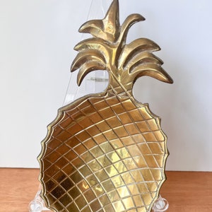 Brass Pineapple Trinket Dish. Vintage Brass Tray. Pineapple Ring Dish. image 1
