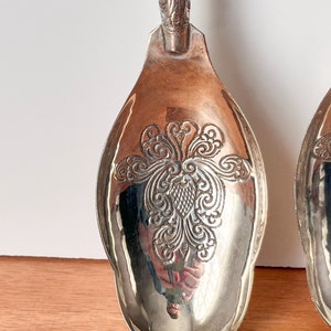 Pair of Silverplate and Wood Middle Eastern Style Serving Utensils image 3