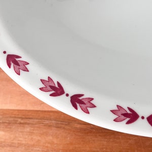 Set of Red Leaf Vintage Vegetable Bowl. Red and White Railroad Restaurant Ware Serving Bowls. image 5