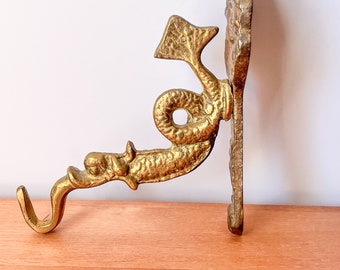 Vintage Brass Dragon Wall Hook.