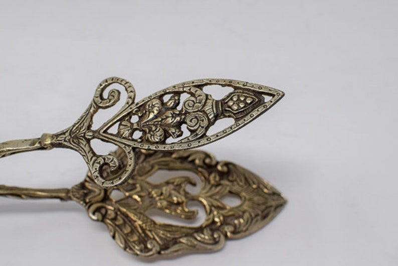 Pair of Silverplated Ornate Serving Tongs