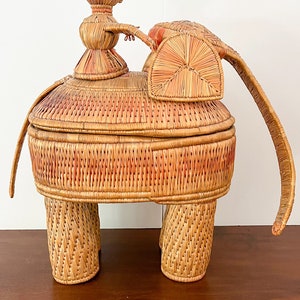 Vintage Woven Elephant Lidded Basket From Bangladesh. Vintage South ...
