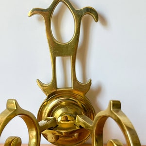 Pair of Solid Brass Vintage Wall Sconces. Two Arm Candle Gold Sconces. Vintage Brass Wall Decor. image 8