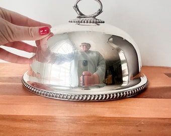 Mappin and Webb Silver Food Dome.  London Sheffield Metal Food Cloche.