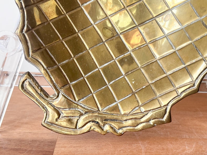 Brass Pineapple Trinket Dish. Vintage Brass Tray. Pineapple Ring Dish. image 4